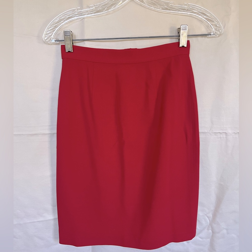 DKNY Red Pencil style above the knee skirt. Size 2